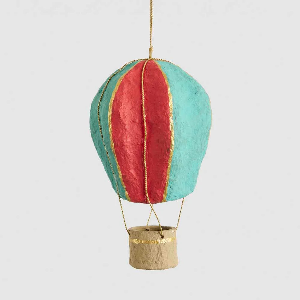 Mache Hot Air Balloon Red Multi Mini