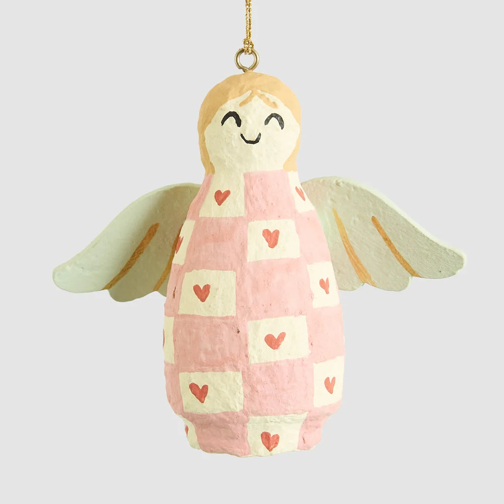 Mache Hanging Angel Pink