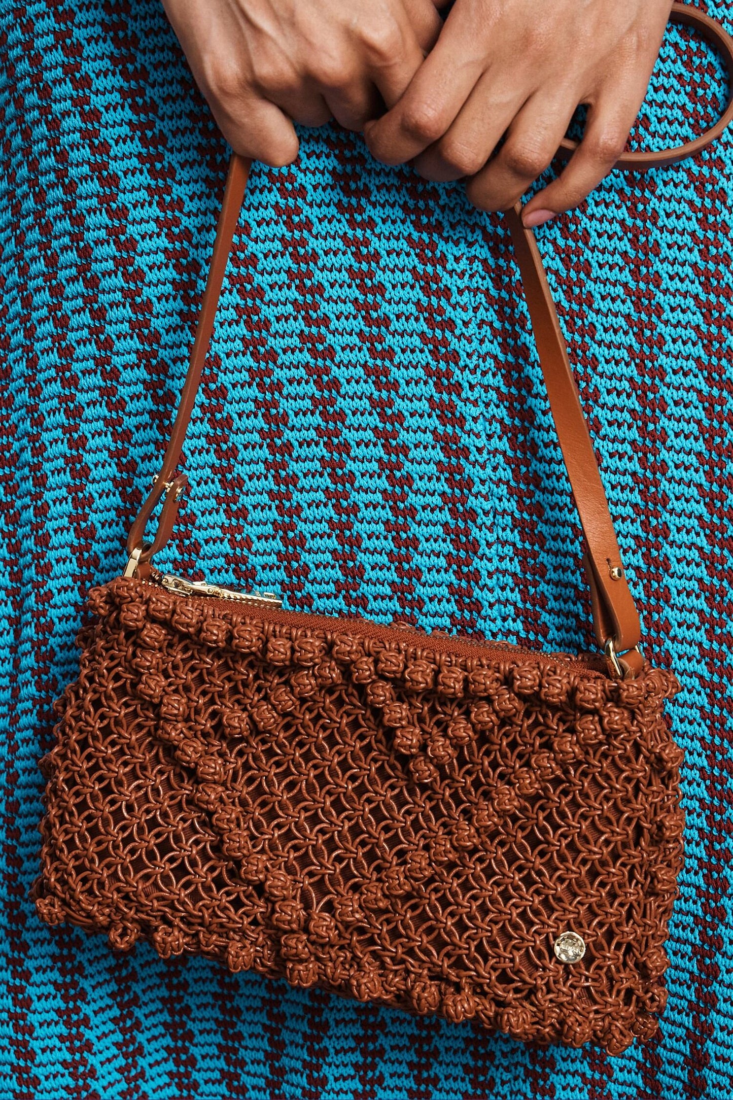 Alemais Macrame Leather Clutch