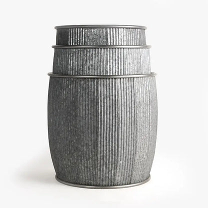 Wicka Baroque Fluted Metal Tin Planter
