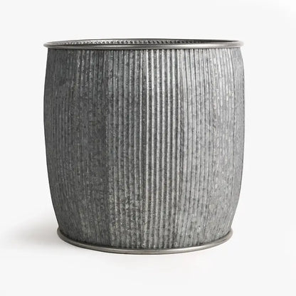 Wicka Baroque Fluted Metal Tin Planter