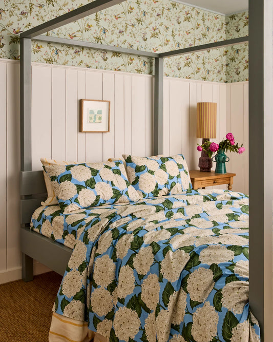 Kip & Co Hydrangea Blue Organic Cotton Bed Linen