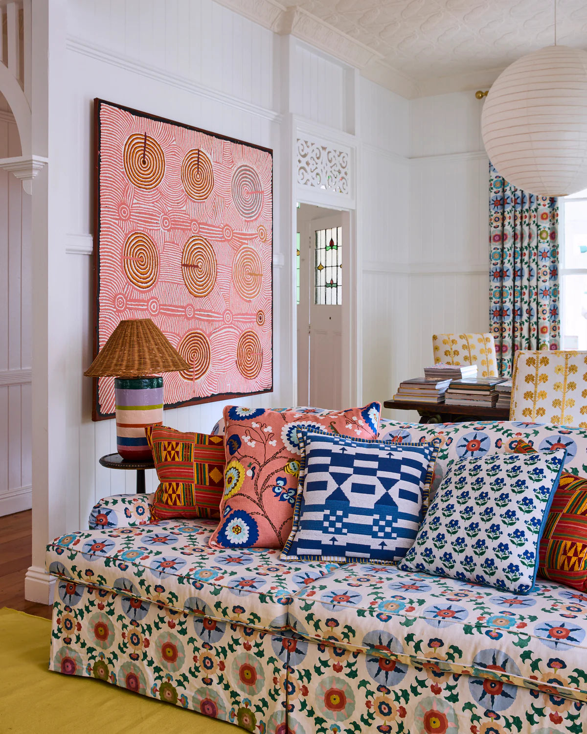 Kip & Co X Anna Spiro Isabelle Sunset Embroidered Cushion