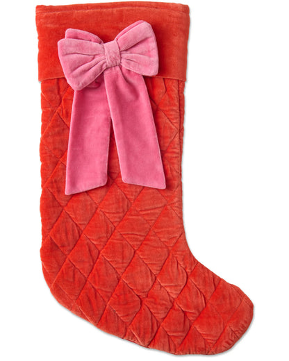 Kip & Co Christmas Bow Velvet Stocking