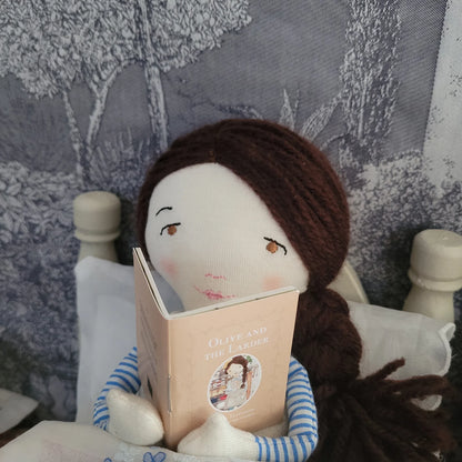 Olive Doll with Miniature Book