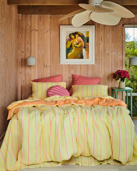 Kip & Co Pina Colada Stripe Bed Linen