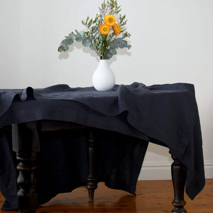 Truffle Navy Linen Tablecloths