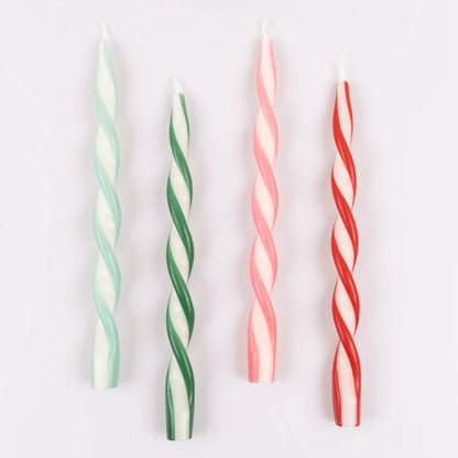 Meri Meri Assorted Stripe Twist Candles (4 Pack)