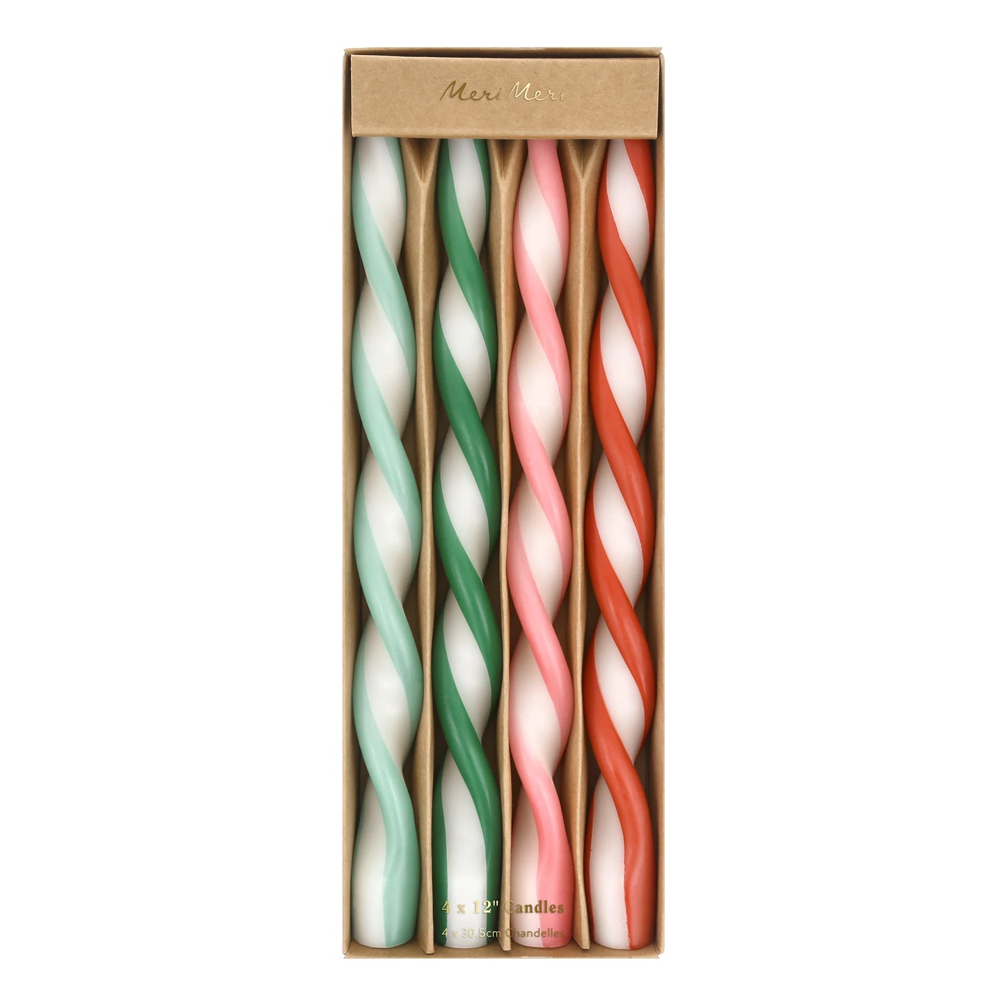 Meri Meri Assorted Stripe Twist Candles (4 Pack)