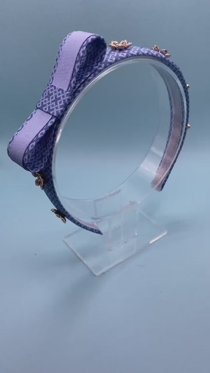 Vintage Hermes Blue Silk Headband