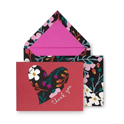 Kate Spade Fall Floral Heart Card Set