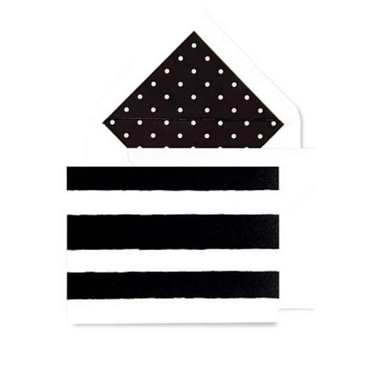 Kate Spade Black & White Stripe Notecard Set