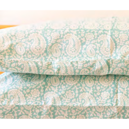 Mandalay Designs Paisley Vines Nile Blue Bed Linen