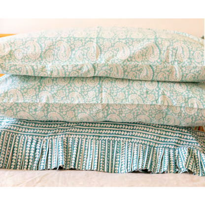 Mandalay Designs Paisley Vines Nile Blue Bed Linen